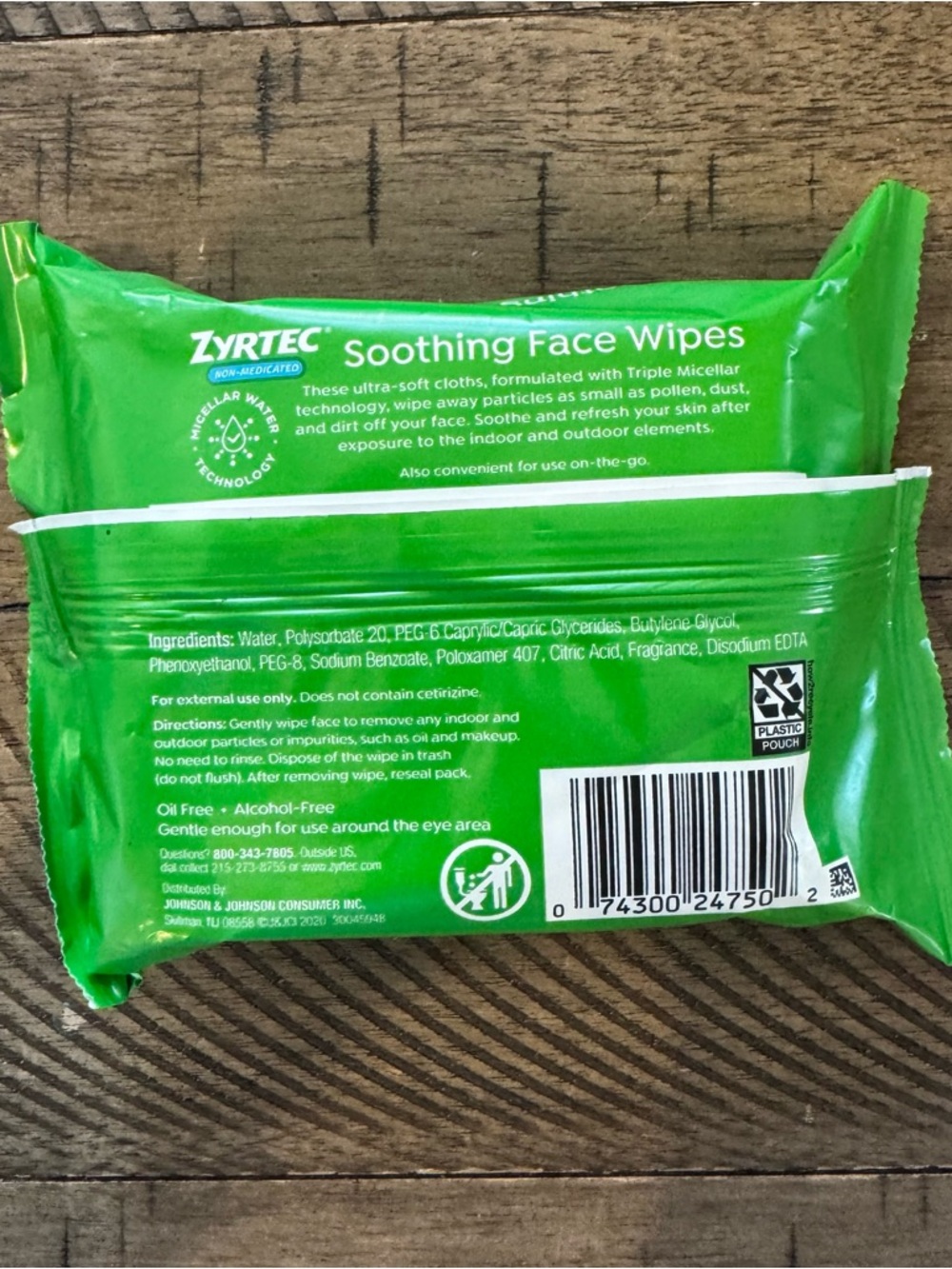 Zyrtec Soothing Non-Medicated Face Wipes 25 Count X3 75 Total DISCONTINUED HTF - Picture 5 of 5